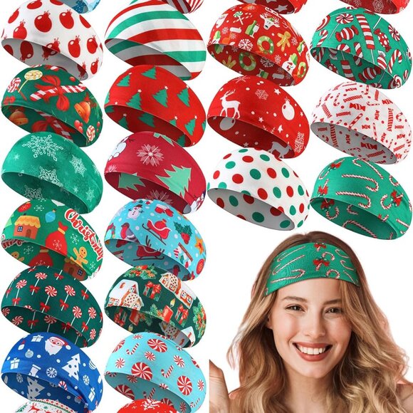 Accessories - Christmas Headbands Women 24 Pack Festive Styles Non Slip Comfortable